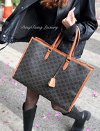 Celine Horizontal Cabas in Triomphe Canvas (Tan)