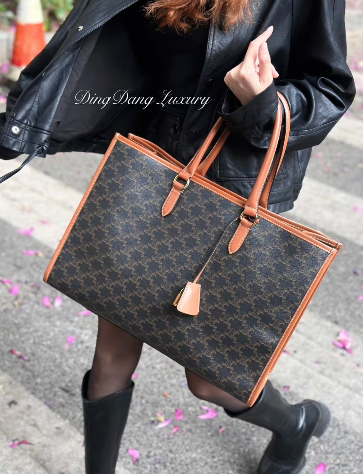 Celine Horizontal Cabas in Triomphe Canvas (Tan)