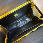 Chanel Wicker and Lambskin Flap Bag (Black & Gold)