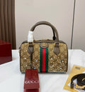 Gucci Ophidia Crystal Small Boston Bag (Beige & Brown)