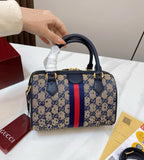 Gucci Ophidia Crystal Small Boston Bag (Beige & Blue)