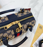 Gucci Ophidia Crystal Small Boston Bag (Beige & Blue)