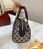 Gucci Ophidia Crystal Small Boston Bag (Beige & Blue)