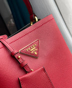Prada Panier Saffiano Leather Bag (Red / Fuoco)