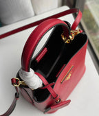 Prada Panier Saffiano Leather Bag (Red / Fuoco)
