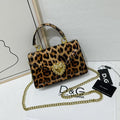 Dolce & Gabbana Devotion Top Handle Bag (Leopard Print)