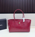 CC Shopping Tote / Executive Tote (Red Croc-Embossed)