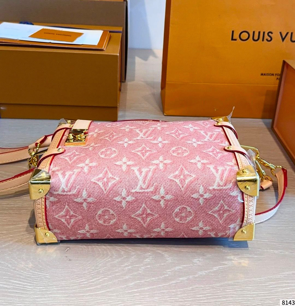 Louis Vuitton Monogram Denim Soft Trunk Shoulder Bag (Pink)