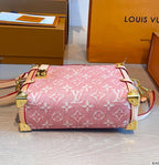Louis Vuitton Monogram Denim Soft Trunk Shoulder Bag (Pink)