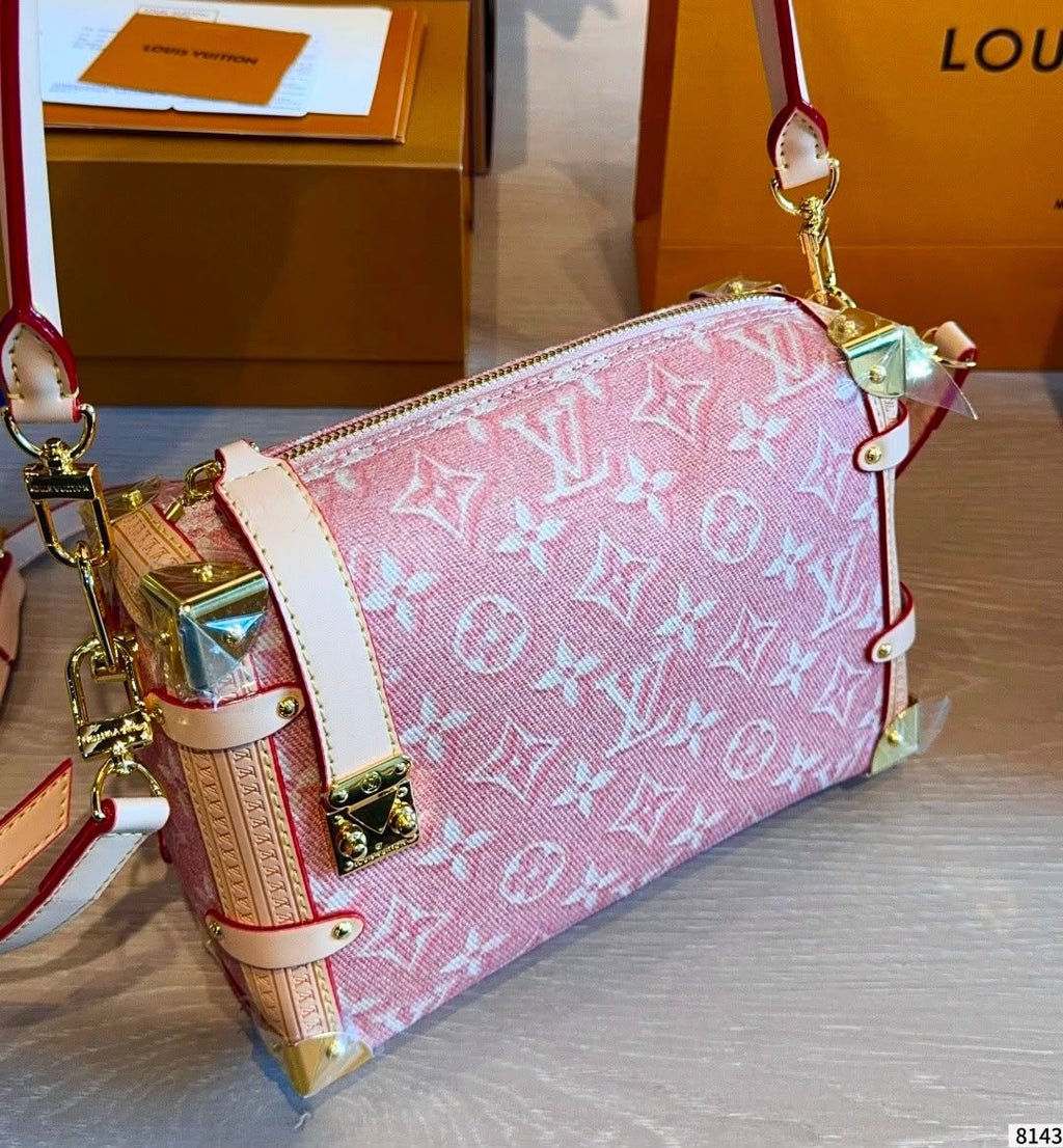 Louis Vuitton Monogram Denim Soft Trunk Shoulder Bag (Pink)