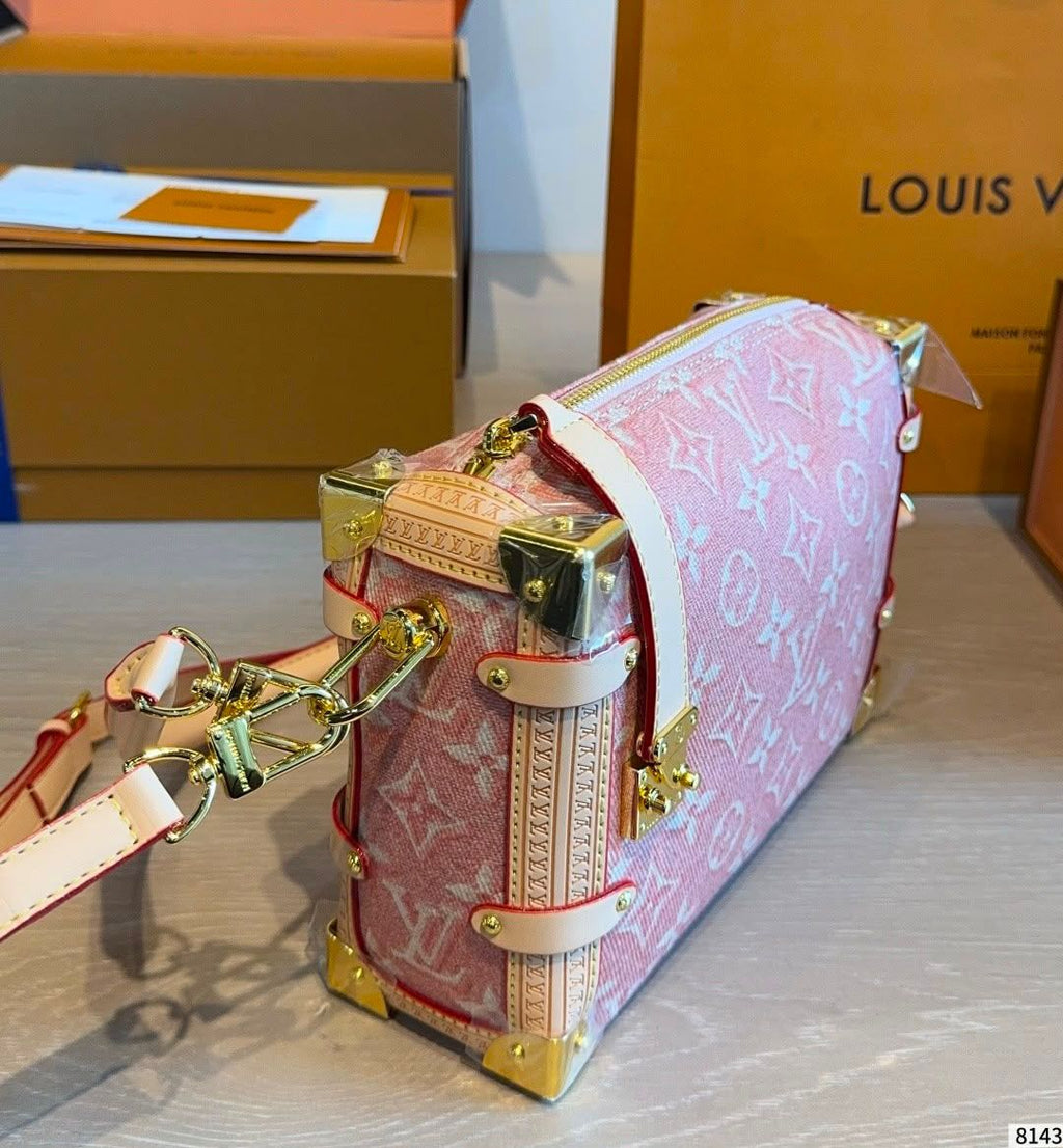 Louis Vuitton Monogram Denim Soft Trunk Shoulder Bag (Pink)