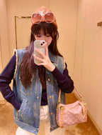 Louis Vuitton Monogram Denim Soft Trunk Shoulder Bag (Pink)
