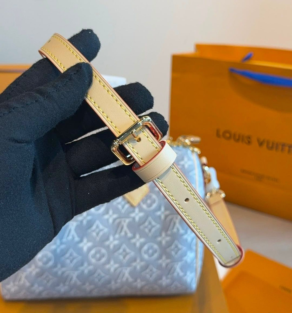 Louis Vuitton Monogram Denim Speedy Bandoulière with Braided Handles (Blue)