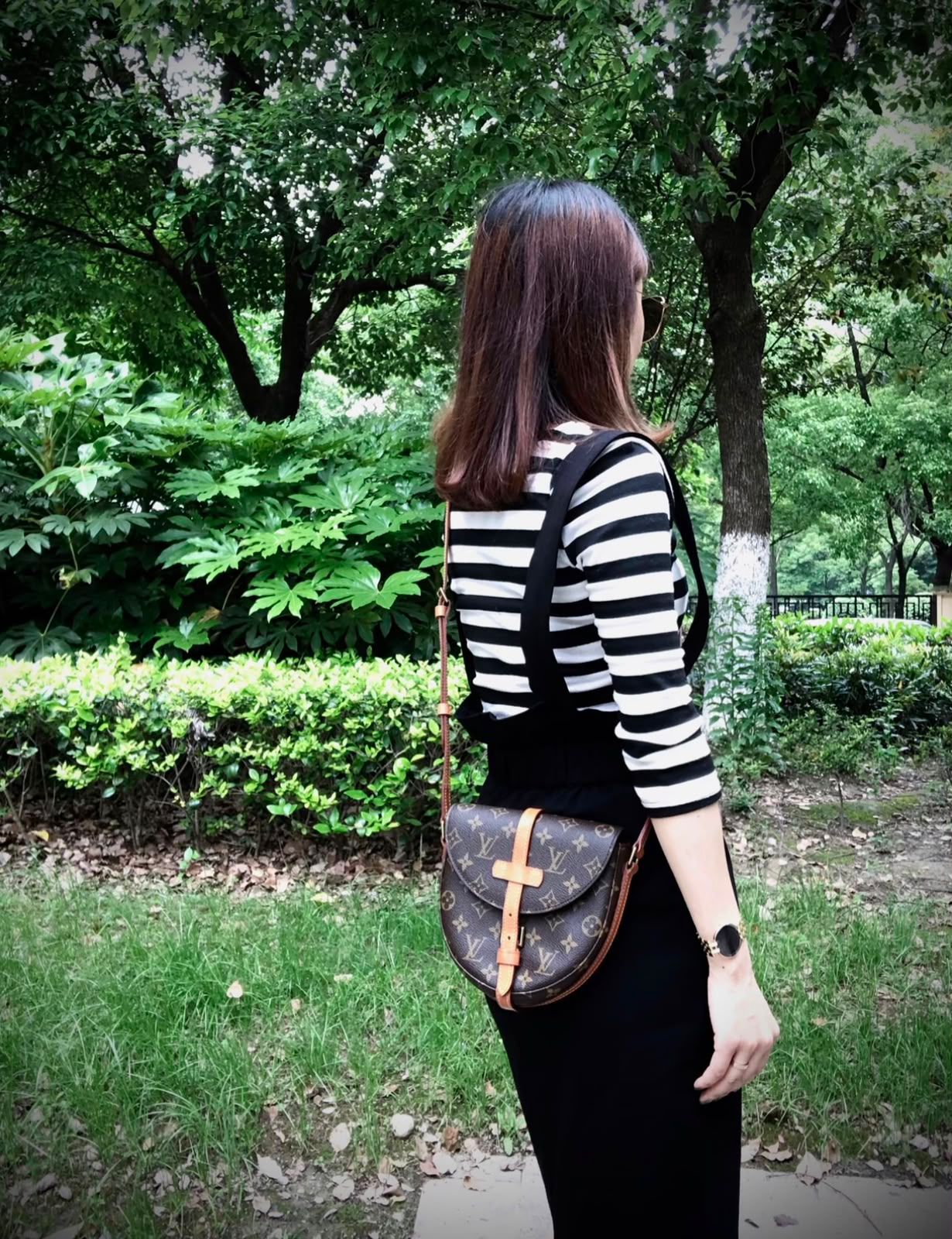Louis Vuitton Monogram Tambourin Shoulder Bag (Brown)