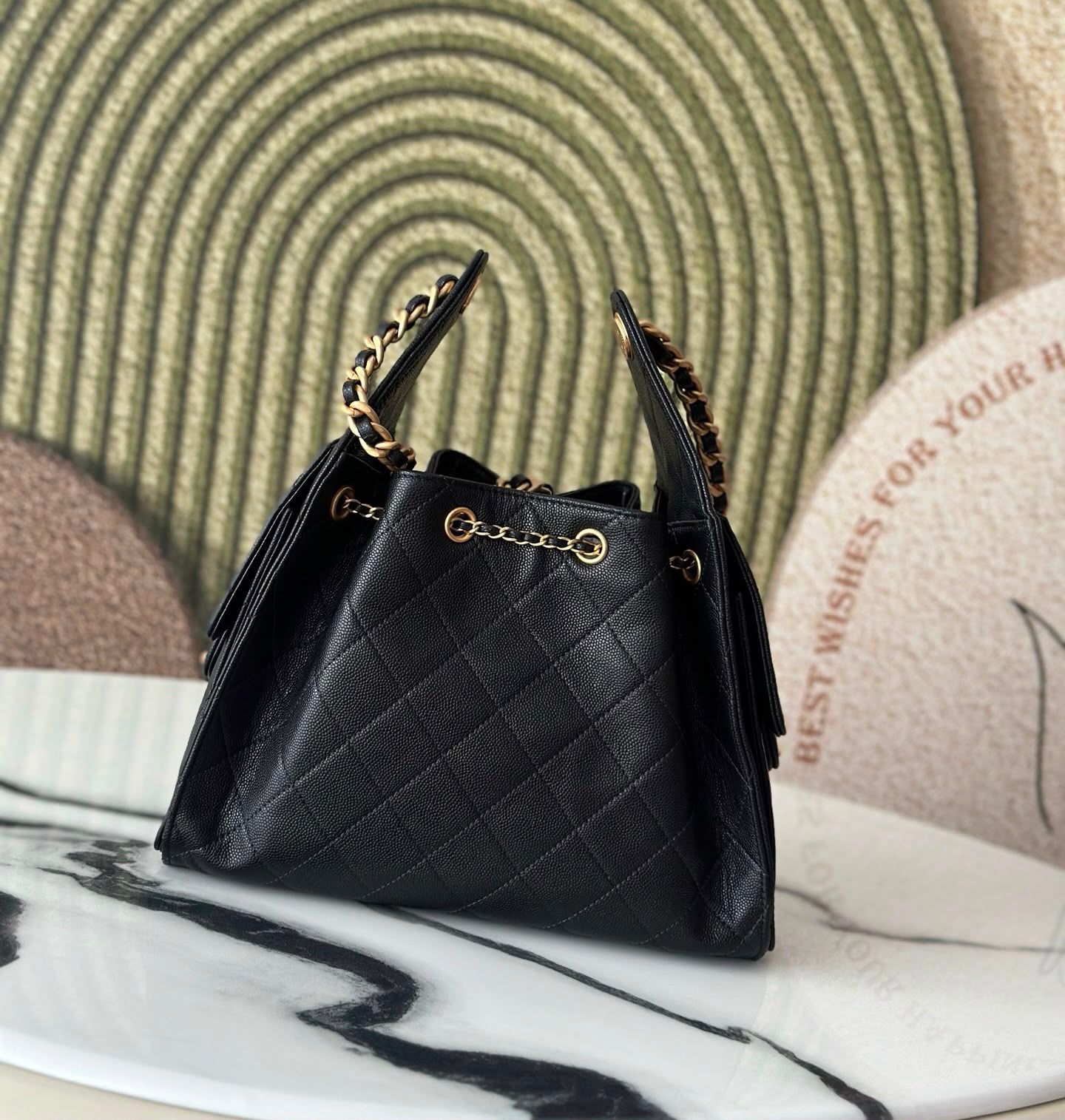 Chanel Grained Calfskin In The Loop Tote Bag (Black)