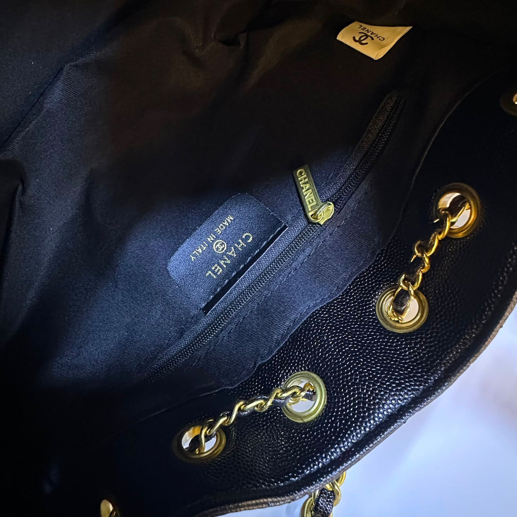 Chanel Grained Calfskin In The Loop Tote Bag (Black)