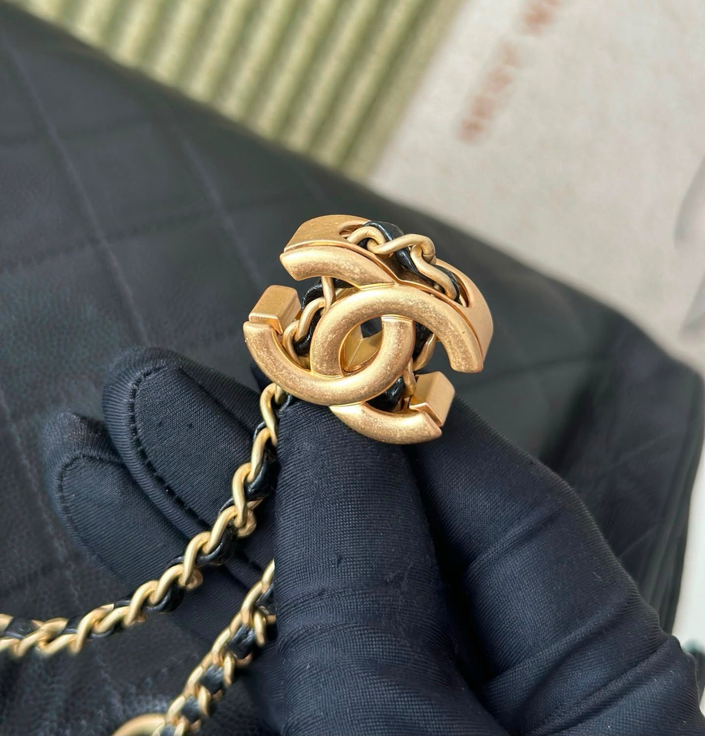 Chanel Grained Calfskin In The Loop Tote Bag (Black)