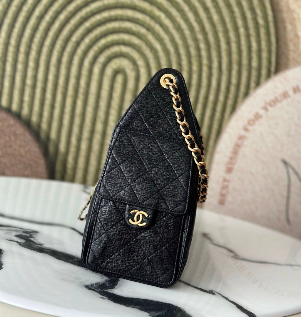 Chanel Grained Calfskin In The Loop Tote Bag (Black)