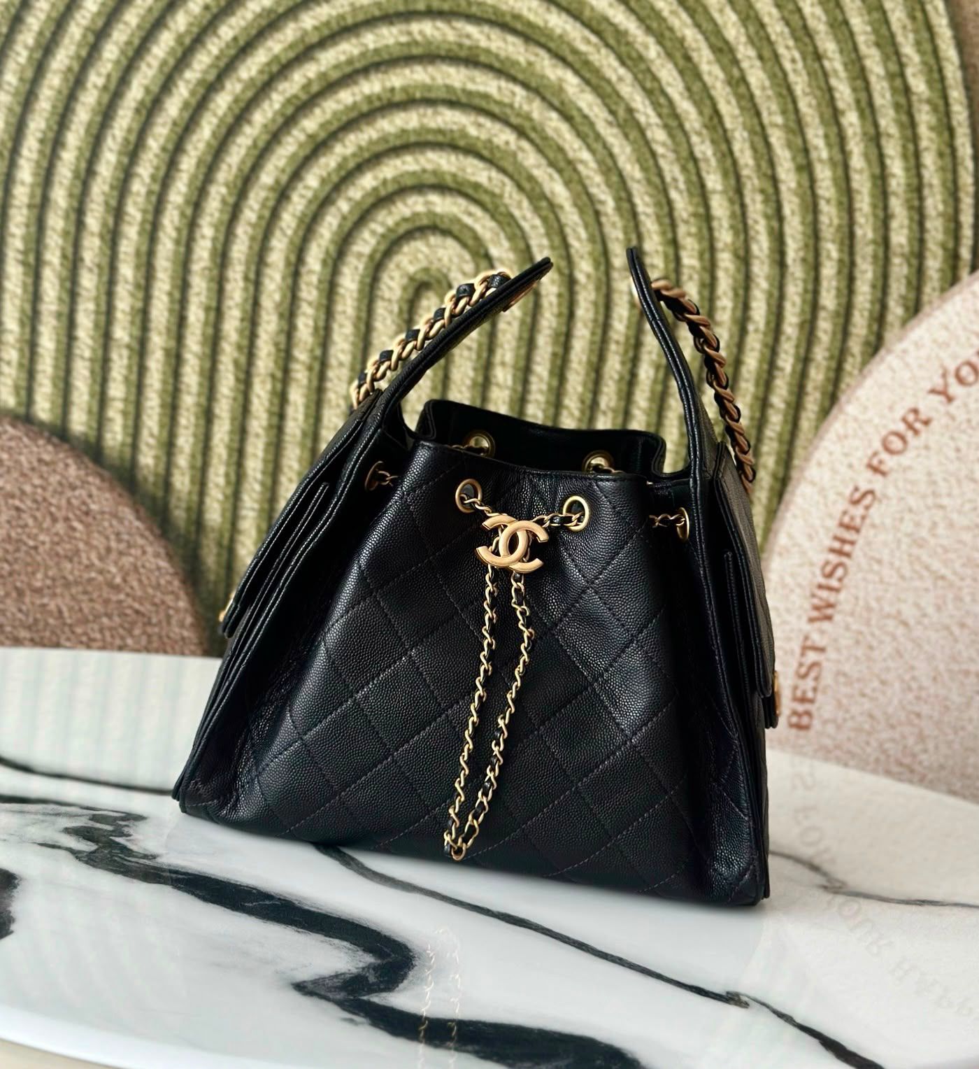 Chanel Grained Calfskin In The Loop Tote Bag (Black)