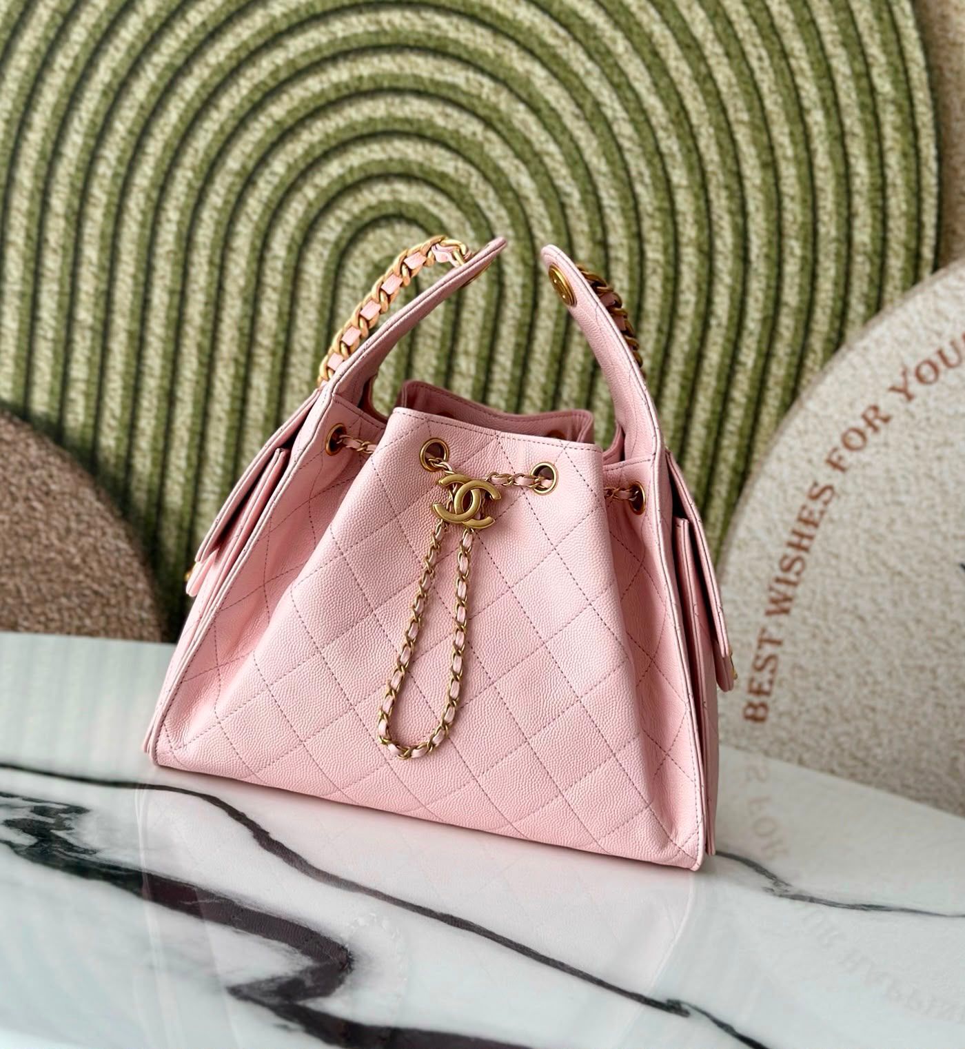 Chanel Grained Calfskin In The Loop Tote Bag (Light Pink)