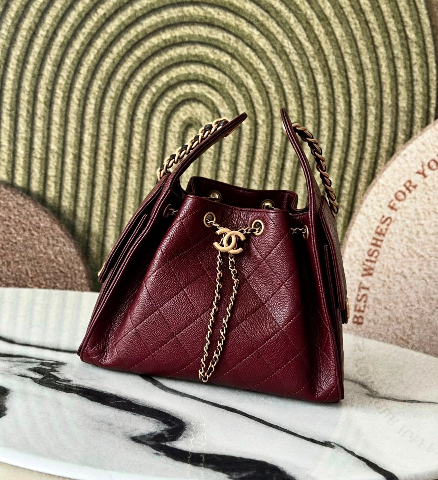 Chanel Grained Calfskin In The Loop Tote Bag (Burgundy / Wine Red)