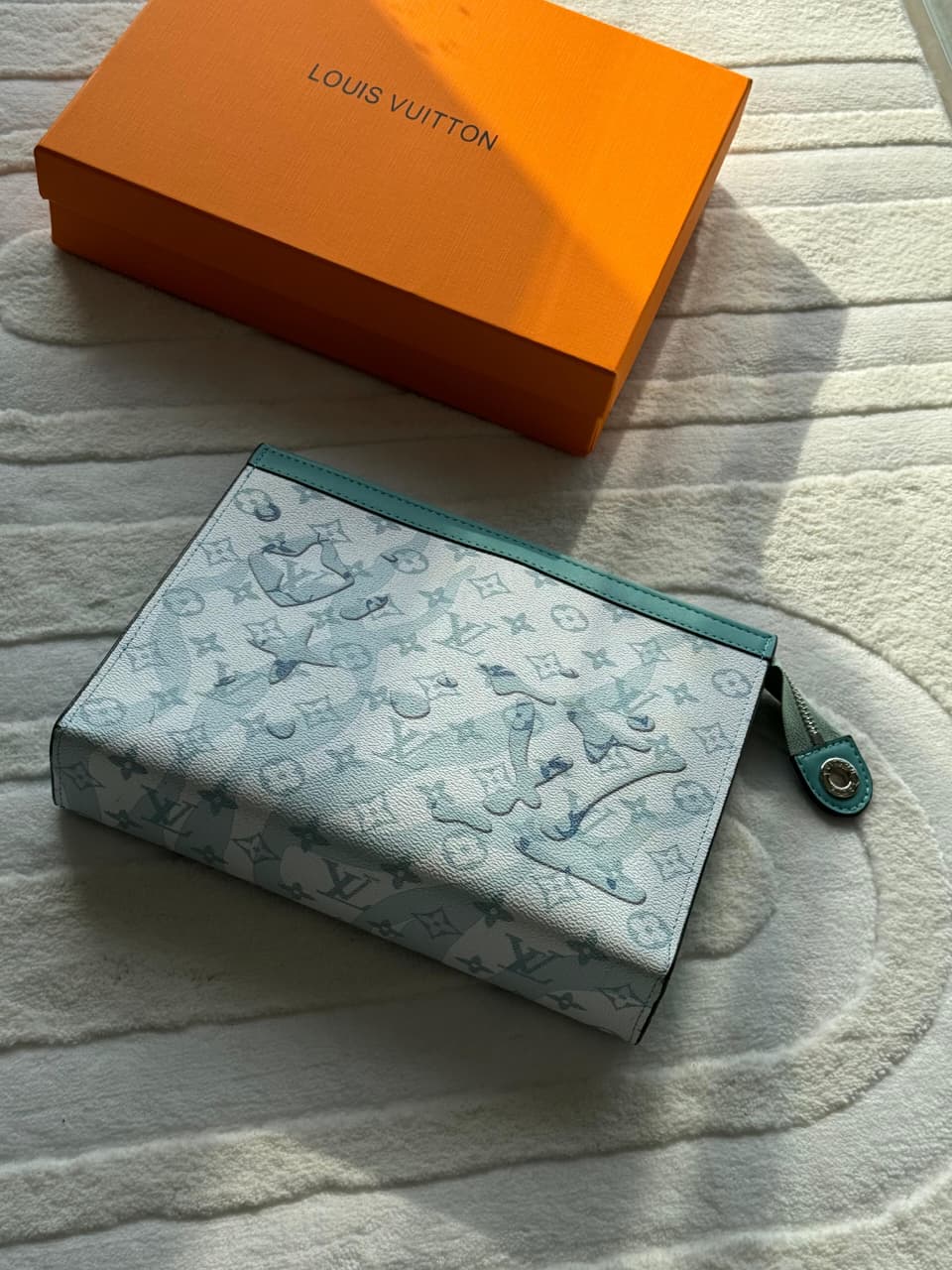 Louis Vuitton Monogram Clouds Pouch Voyage (Teal Green / Light Blue Sky)