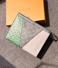 Louis Vuitton Monogram Patchwork Exotic Pouch Voyage (Green / Grey / Off-White)