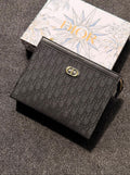Dior Oblique A4 Pouch / Voyage Pouch (Black Jacquard / Gold-Tone CD Logo)
