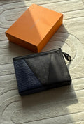 Louis Vuitton Monogram Patchwork Exotic Pouch Voyage (Navy / Black / Charcoal)