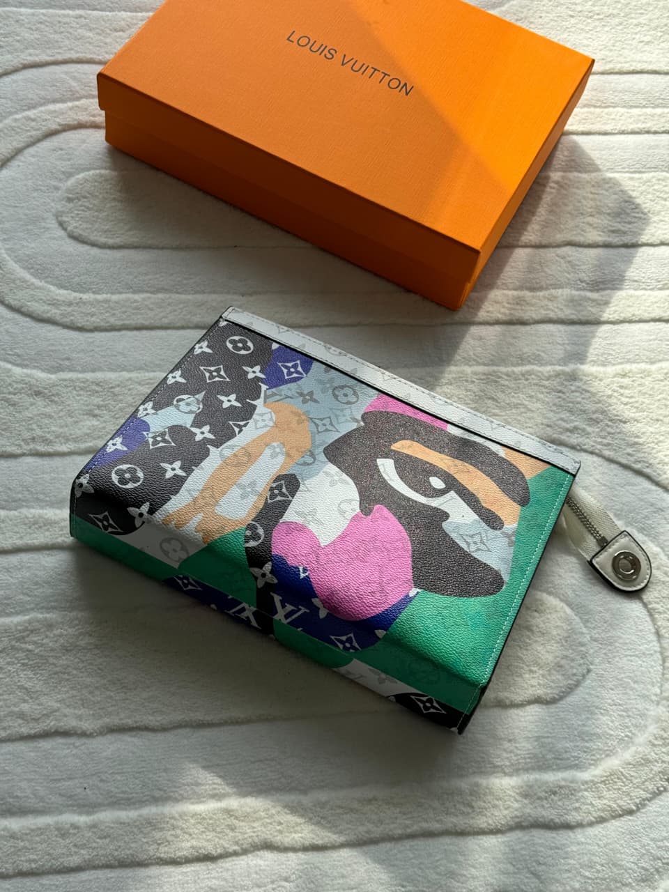 Louis Vuitton Monogram Clouds/Portrait Pouch Voyage (Multicolor / White Trim)