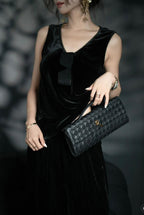 Bottega Veneta Intrecciato Knot Long Flap Clutch / Shoulder Bag (Black)