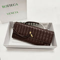 Bottega Veneta Intrecciato Knot Long Flap Clutch / Shoulder Bag (Dark Brown / Fondant)