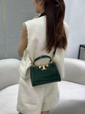 Tory Burch Eleanor Patent Leather Small Top-Handle Bag (Dark Green / Forest Green)