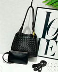 Bottega Veneta Small Andiamo Intrecciato Leather Shoulder Bag (Black)