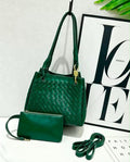 Bottega Veneta Small Andiamo Intrecciato Leather Shoulder Bag (Emerald Green)