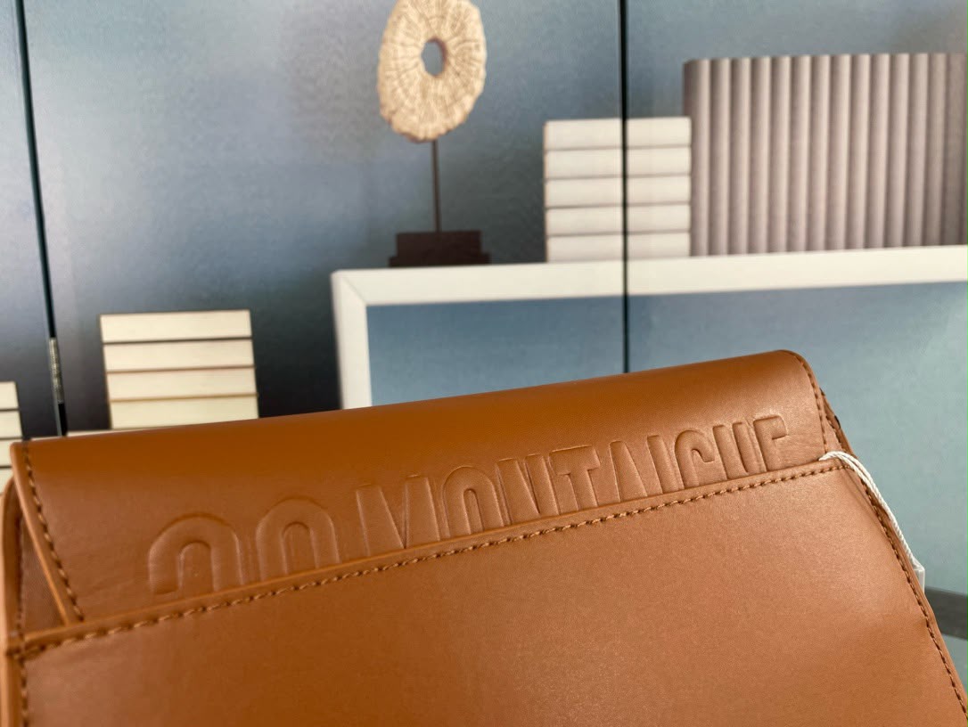 Dior Bobby Medium Bag (Tan Leather / Blue Dior Oblique Embroidery Strap)