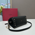 Valentino Garavani Locò Small Leather Top Handle Bag with Crystal VLogo