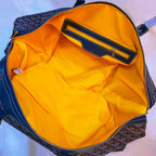 Goyard Boeing 50 Duffle Bag (Navy Blue Goyardine Canvas / Navy Blue Leather Trim)