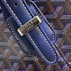 Goyard Boeing 50 Duffle Bag (Navy Blue Goyardine Canvas / Navy Blue Leather Trim)