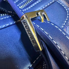 Goyard Boeing 50 Duffle Bag (Navy Blue Goyardine Canvas / Navy Blue Leather Trim)