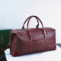 Goyard Boeing 50 Duffle Bag (Burgundy Goyardine Canvas / Burgundy Leather Trim)
