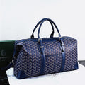 Goyard Boeing 50 Duffle Bag (Navy Blue Goyardine Canvas / Navy Blue Leather Trim)