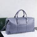 Goyard Boeing 50 Duffle Bag (Grey Goyardine Canvas / Grey Leather Trim)