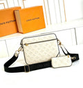 Louis Vuitton Trio Messenger Bag (Cream Monogram Empreinte Leather / Black Strap / Gold Hardware)