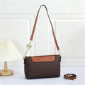 Michael Kors Jet Set Large Logo Pochette Crossbody Bag (Brown / Luggage Tan Trim / Gold Hardware)