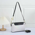 Michael Kors Jet Set Large Logo Pochette Crossbody Bag (White / Black Trim / Gold Hardware)