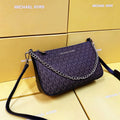 Michael Kors Jet Set Large Logo Pochette Crossbody Bag (Brown / Black Trim / Silver Hardware)
