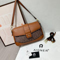 Aigner Adoria Monogram Shoulder Bag (Cognac / Brown Monogram Canvas)