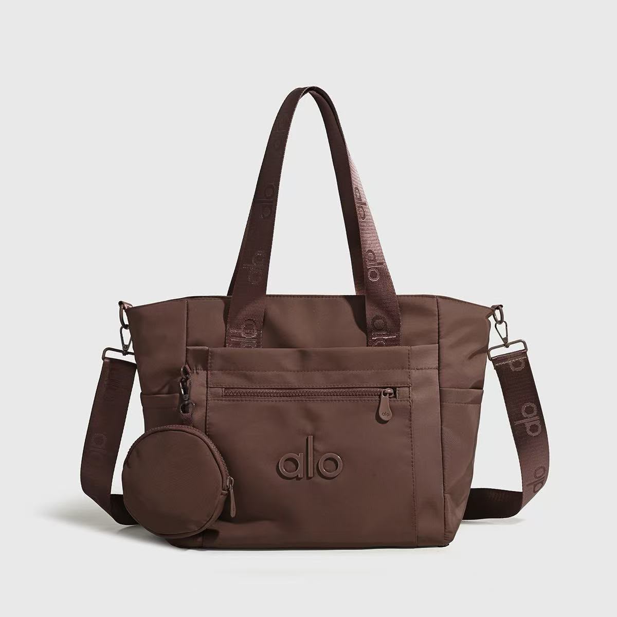 Alo Yoga Recycled Off-Duty Tote (Espresso / Chocolate Brown)