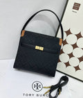 Tory Burch Lee Radziwill T Monogram Shoulder Bag (Black)